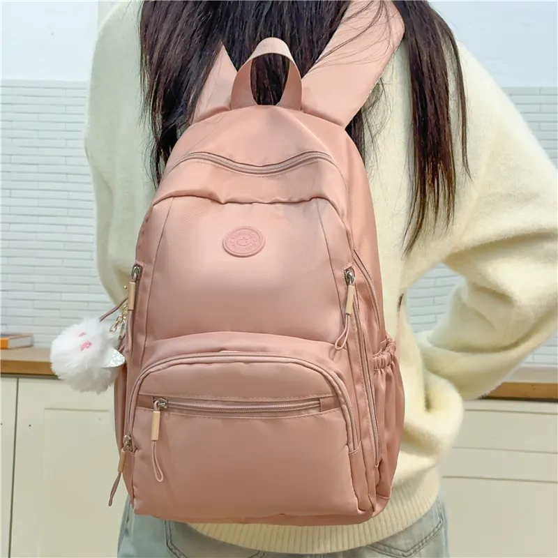 Deli Bear Nylon Backpack Regular Unisex Black \ Green \ Pink \ Khaki-12