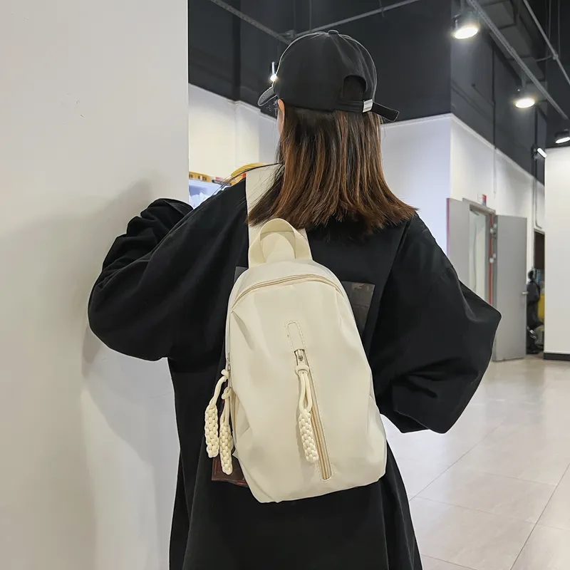 Deli Bear Nylon Crossbody Bags Sling Bags Regular Unisex White/Red/Black-4
