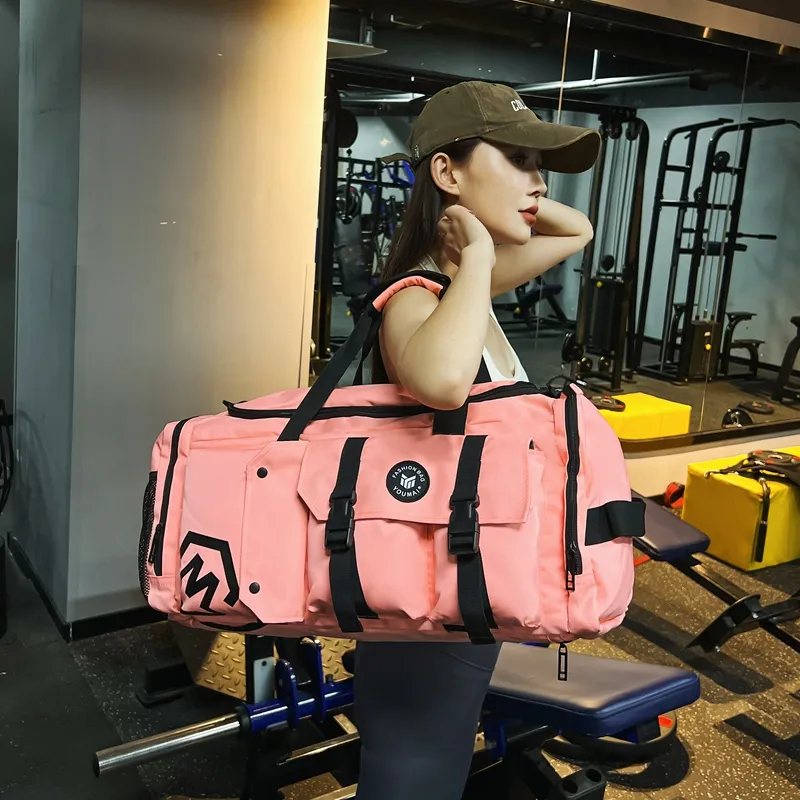 Deli Bear Oxford Travel Gym Bag Unisex Black/Pink/Gray/White/Yellow/Purple/Red/Turquoise-7