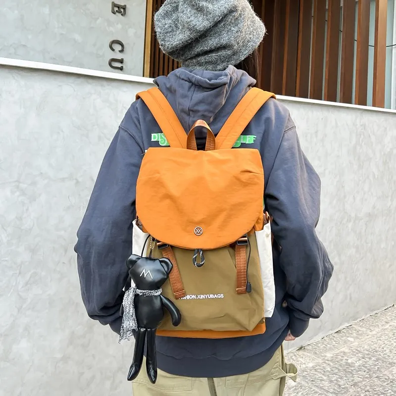 Deli Bear Nylon Fabric Backpack Regular Unisex Multicolor-13