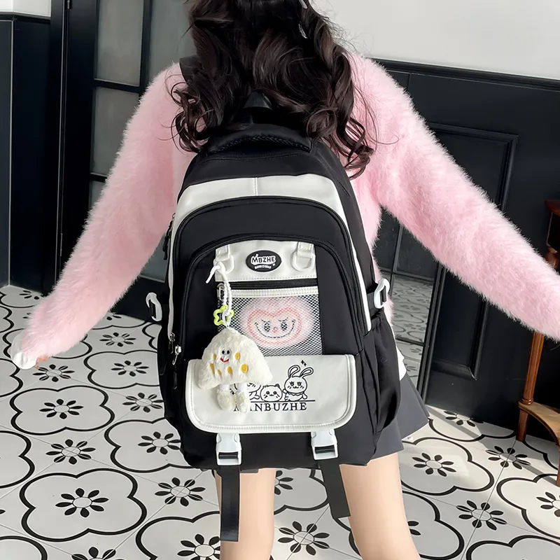 Tong Tong Rabbit Canvas Backpack Unisex Multicolor-1