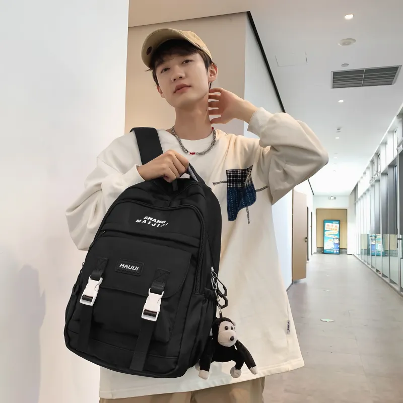 Tong Tong Rabbit Nylon Backpack Unisex Black/Blue/White/Red/Khaki-1