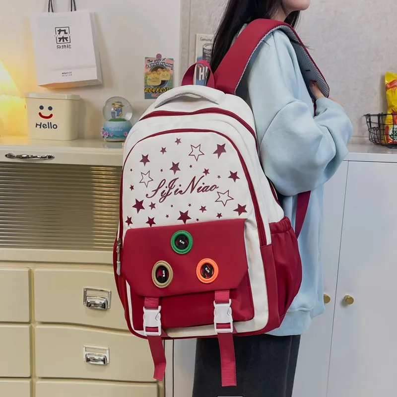 Tong Tong Rabbit Nylon Backpack Regular Women's Pink/Black/Blue/Khaki/Red-18