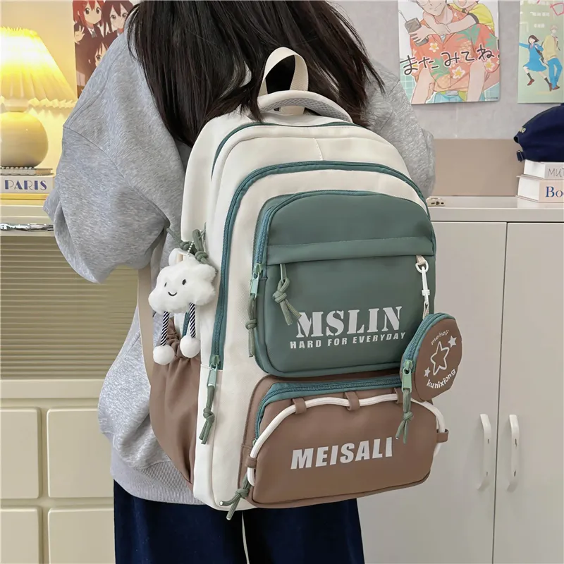 Tong Tong Rabbit Nylon Backpack Regular Women's Purple/Blue/Black/Brown/Green-13