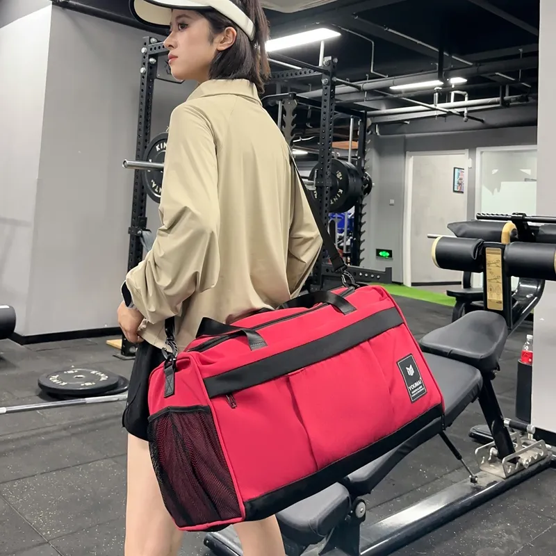Deli Bear Nylon Gym Bag Unisex Black/Pink/Gray/Red/Yellow/Blue/Turquoise-17