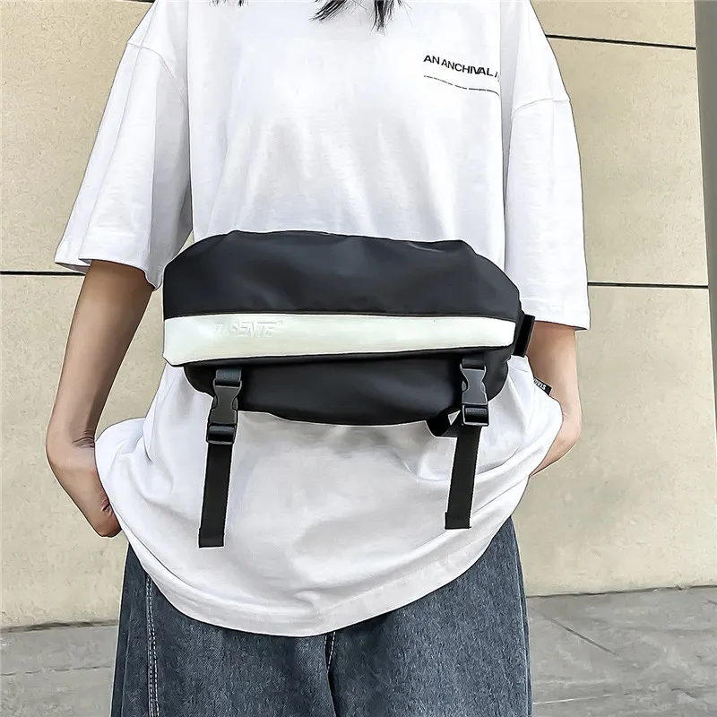 Deli Bear Microfiber Synthetic Leather Sling Bag Regular Unisex Black White & Color/Black-2