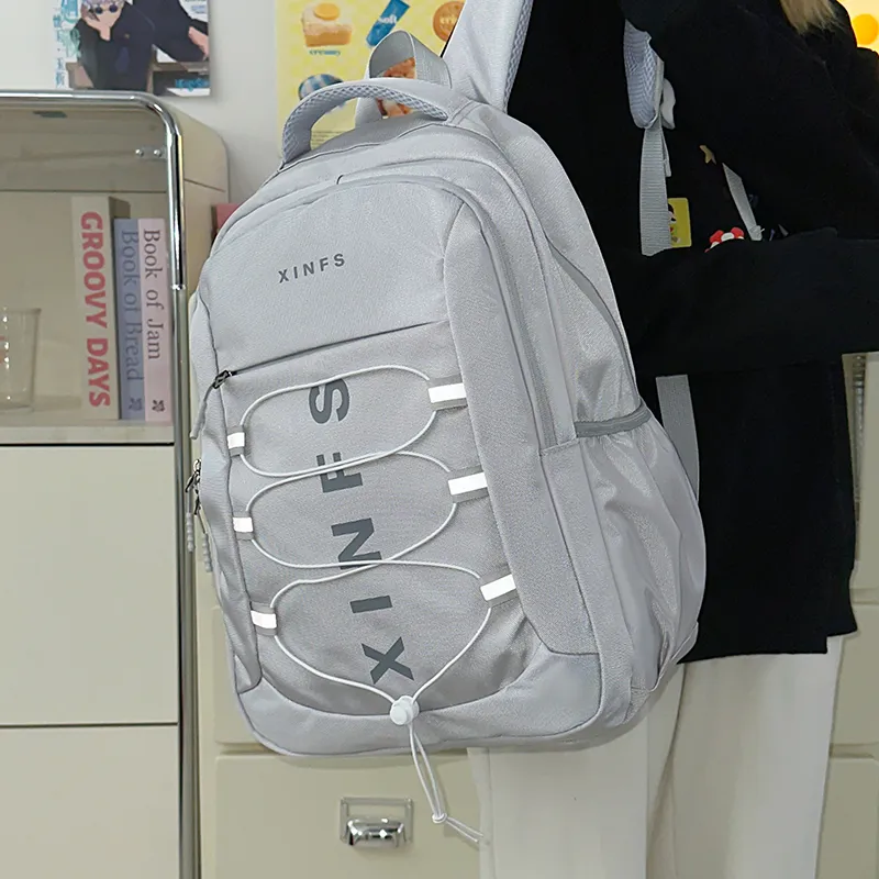 Tong Tong Rabbit Nylon Backpack Unisex Gray/Black-3