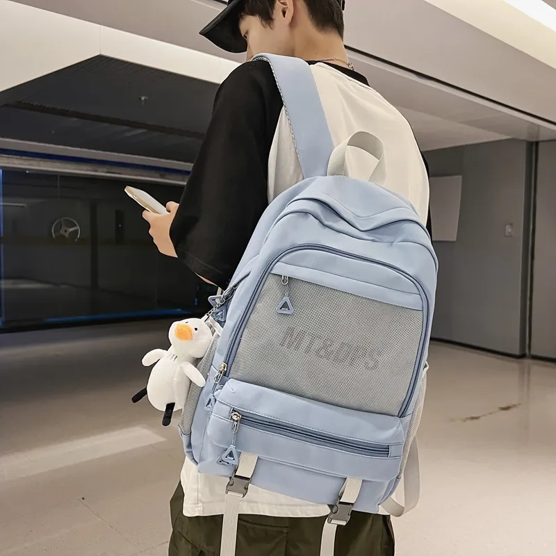 Deli Bear Nylon Backpack Unisex Ecru/Black/Green/Blue/Pink-9