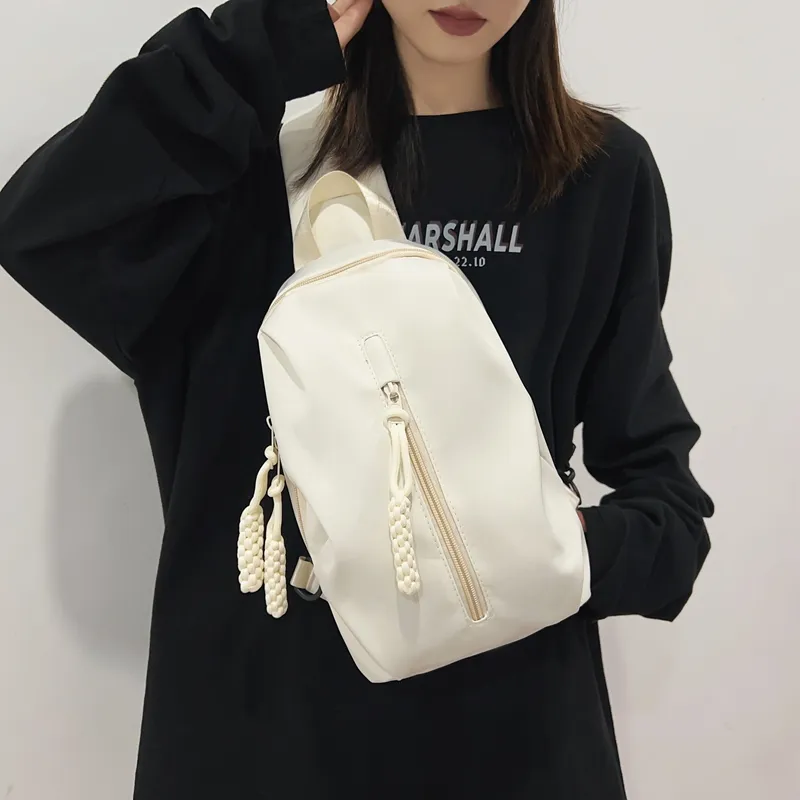 Deli Bear Nylon Crossbody Bags Sling Bags Regular Unisex White/Red/Black-6