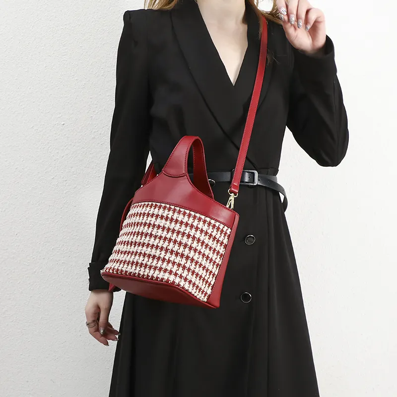 OUZIHUANG Artificial Leather Shoulder Bag, Crossbody Bag, Handbag Women's Red-2