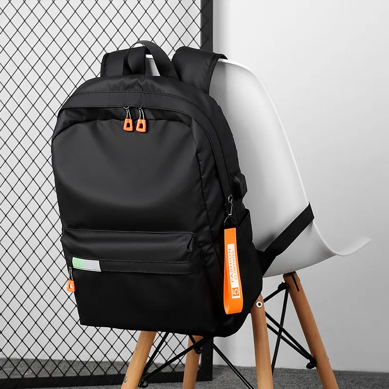 OUZIHUANG Oxford Backpack Unisex Black/Gray-3