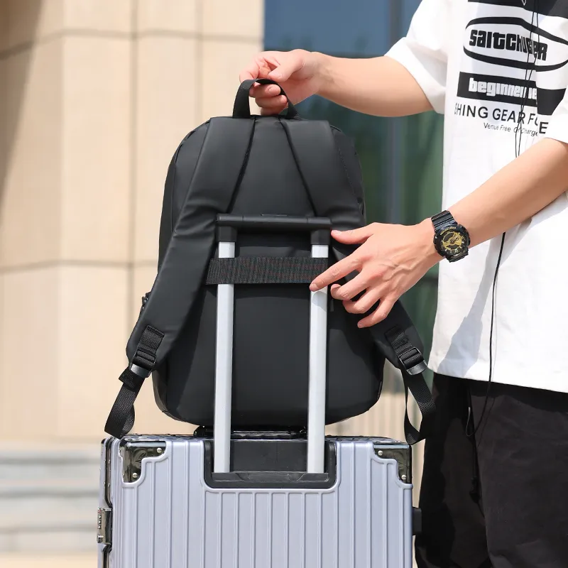 Tong Tong Rabbit Oxford Fabric Backpack Men's Black/Gray/Blue-1