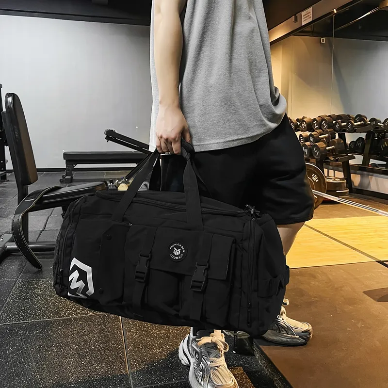 Deli Bear Oxford Travel Gym Bag Unisex Black/Pink/Gray/White/Yellow/Purple/Red/Turquoise-3
