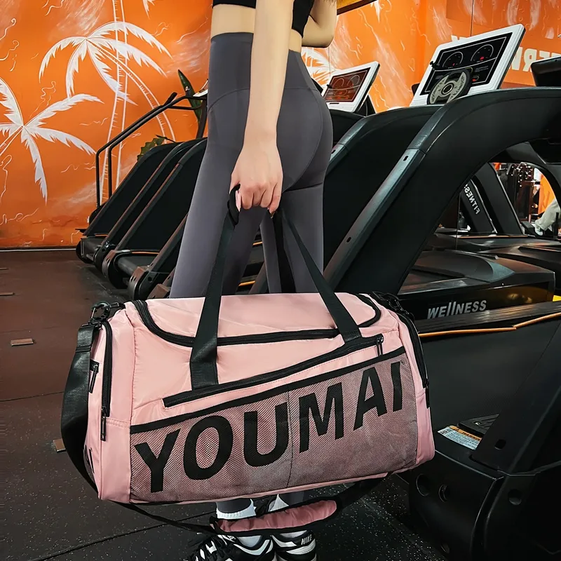 Deli Bear Nylon Gym Bag Large Size Unisex Black/Pink/Khaki/Purple/Army Green-8