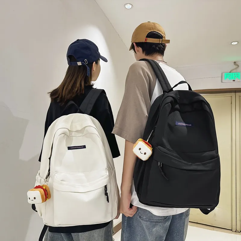 Deli Bear Nylon Backpack Large Size Unisex Ecru/Gray/Black/Khaki-3