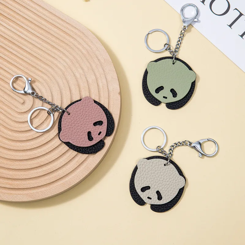 Tong Tong Rabbit Top Grain Cow Leather Keychains Unisex-2