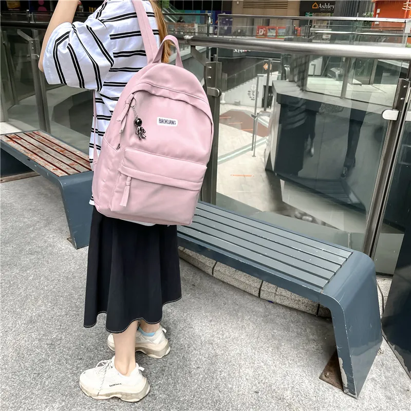 Deli Bear Oxford Travel Bags Backpack Regular Unisex Dark Gray/Blue/Black/Pink/White-11