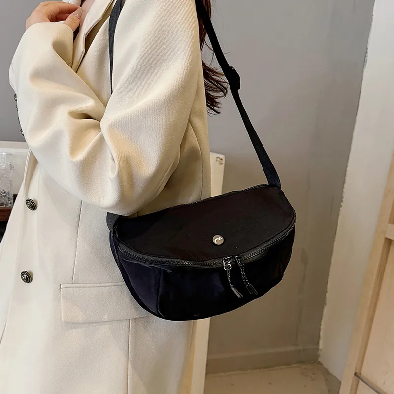 OUZIHUANG Nylon Fabric Shoulder Bag Crossbody Bag Unisex Black/Orange/Green/Khaki/Gray-9