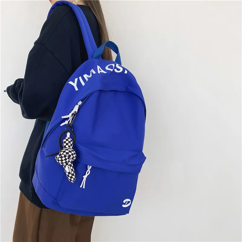 Deli Bear Nylon Backpacks Regular Unisex Black/Blue/White/Orange/White/Blue-1