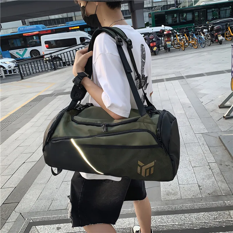 PULUWIRR Nylon Gym Bag Tubas Unisex Black/Red/Green/Khaki/Yellow/Pink-15