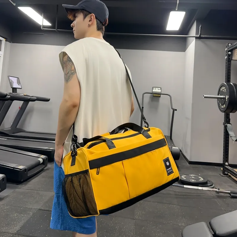 Deli Bear Nylon Gym Bag Unisex Black/Pink/Gray/Red/Yellow/Blue/Turquoise-21