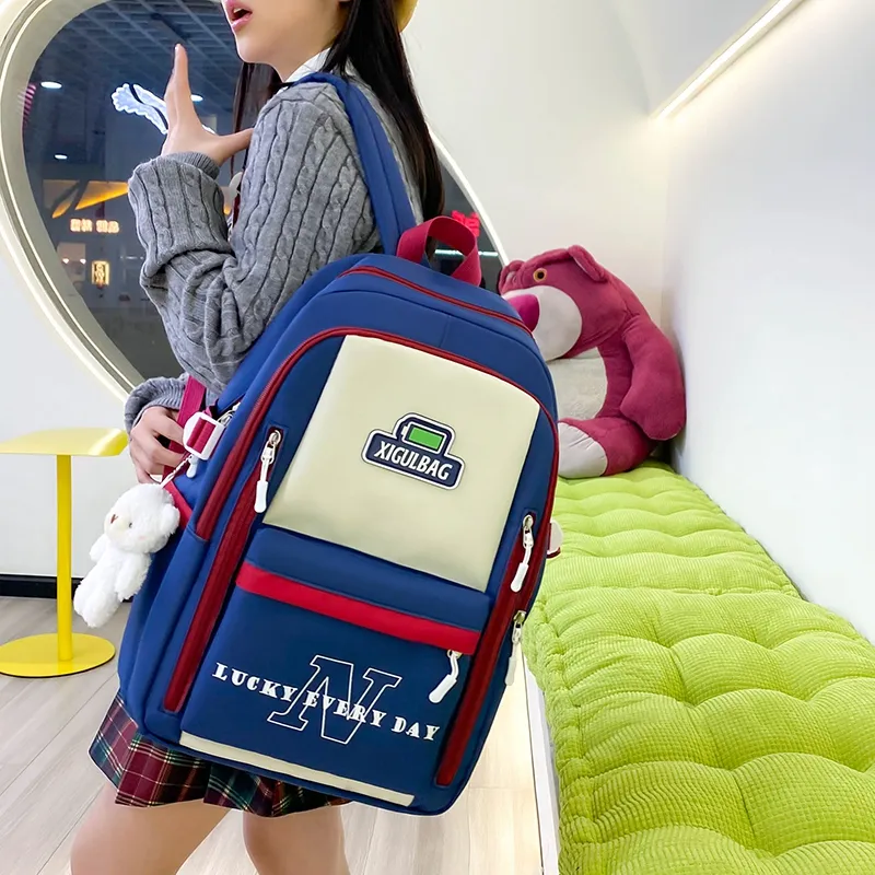 Deli Bear Canvas Backpack Set Of Four Regular Unisex Blue/Green/Red/Black-9