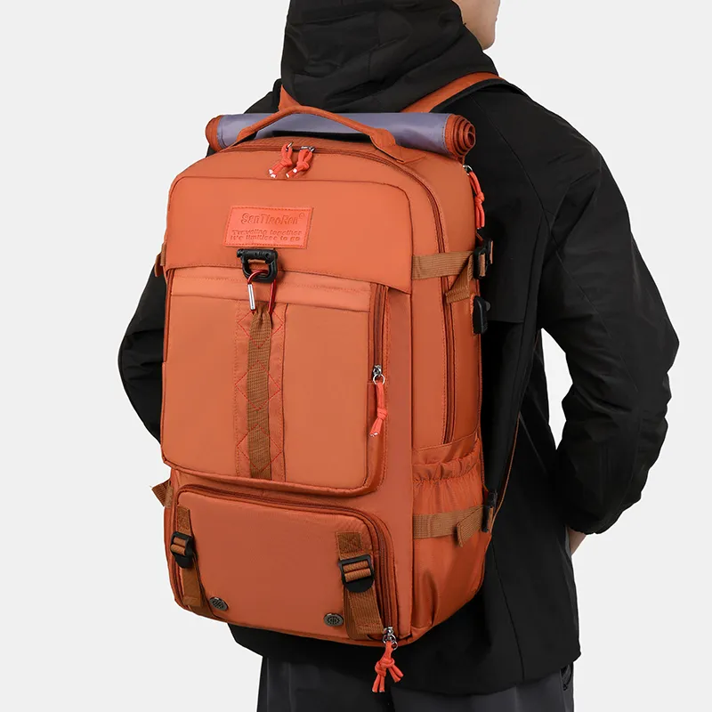 Deli Bear Oxford Backpack Unisex Black/Orange/Army Green/Gray/Peacock Blue/Purple-3