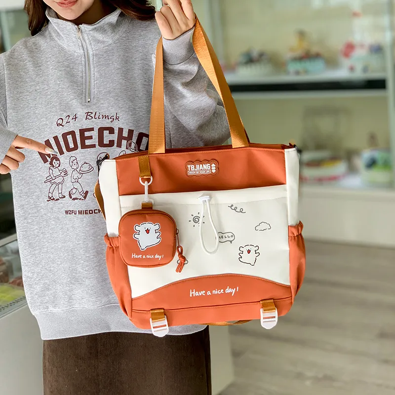 Deli Bear Oxford Tote Bag Shoulder Bag Women's Multicolor-12
