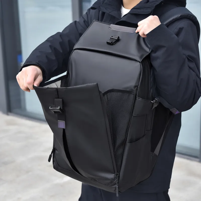 Deli Bear Nylon Laptop Backpack Regular Men's Blue/Gold/Gray/Black-15