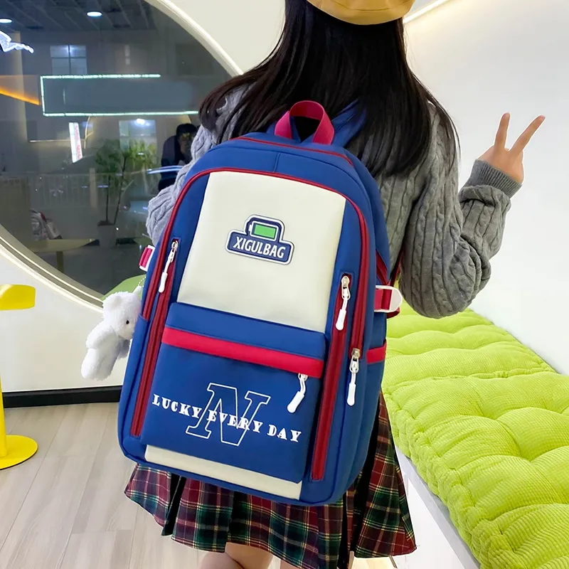 Deli Bear Canvas Backpack Set Of Four Regular Unisex Blue/Green/Red/Black-11