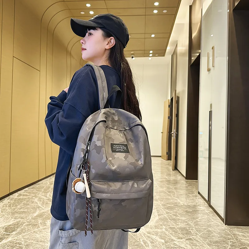 OUZIHUANG Polyester Backpack Regular Unisex Black/Blue/White/Gray-15
