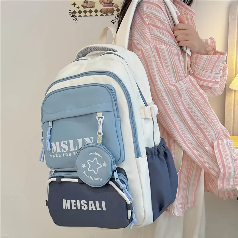 Tong Tong Rabbit Nylon Backpack Regular Women's Purple/Blue/Black/Brown/Green-8