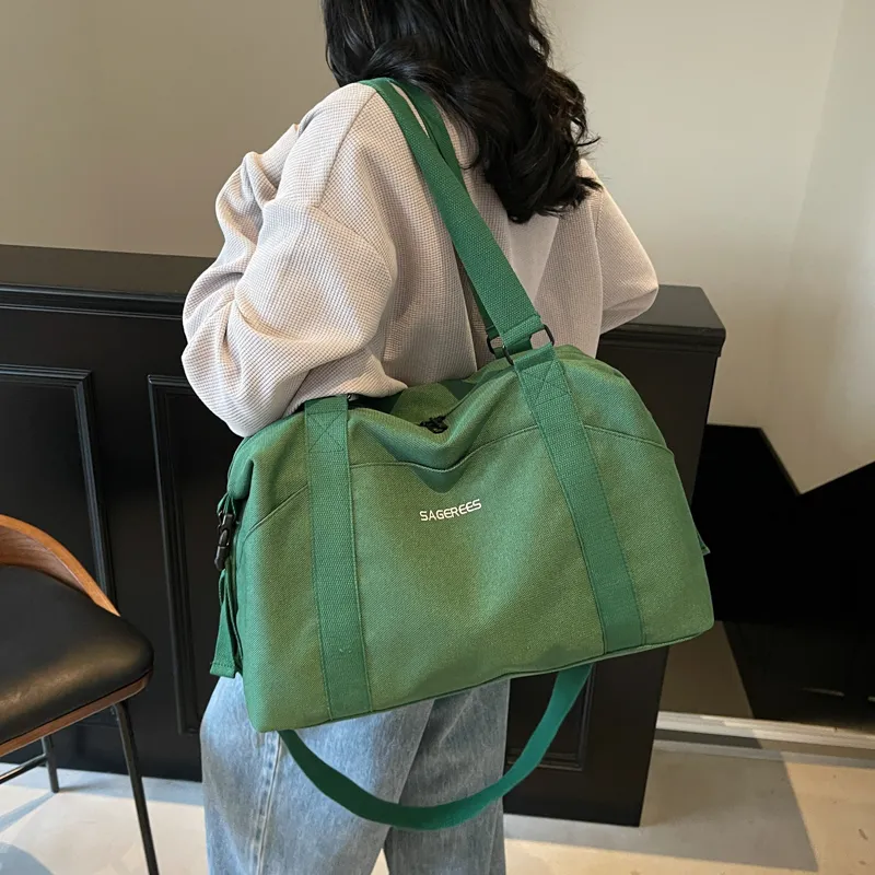 OUZIHUANG Oxford Travel Bag Unisex Green/Ecru/Orange/Gray/Khaki-3