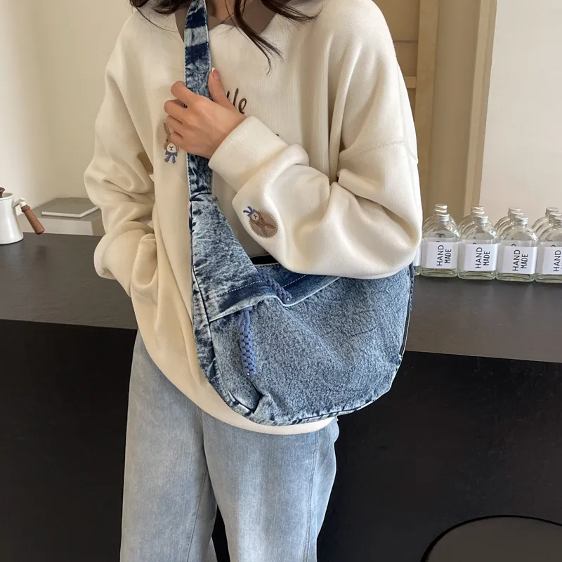 OUZIHUANG Denim Shoulder Bag, Crossbody Bag Women's Multicolor-30