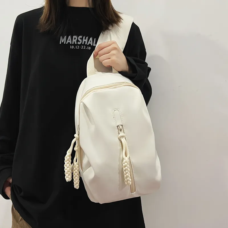 Deli Bear Nylon Crossbody Bags Sling Bags Regular Unisex White/Red/Black-7