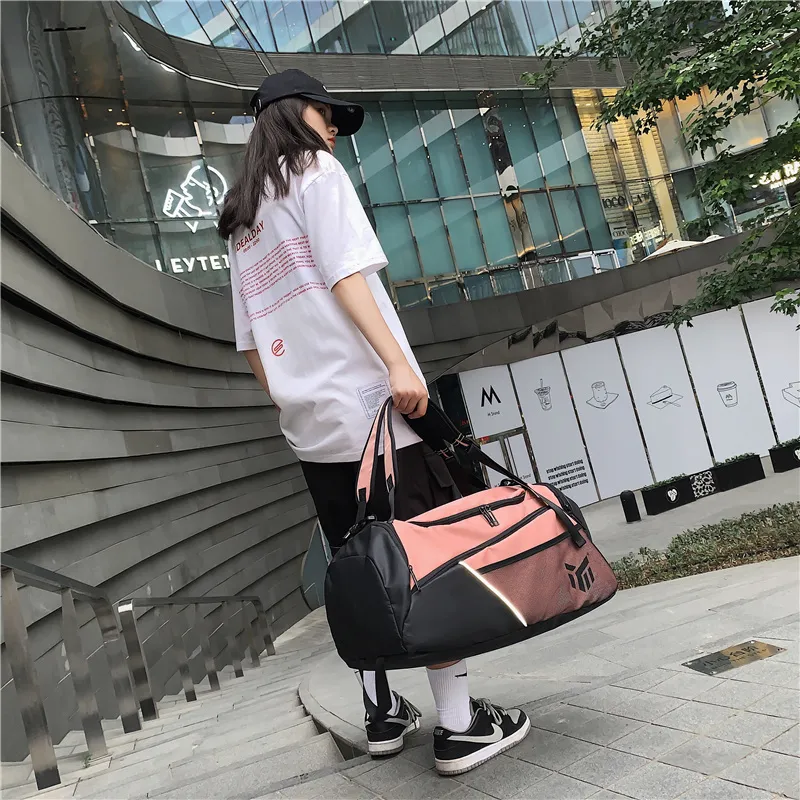 PULUWIRR Nylon Gym Bag Tubas Unisex Black/Red/Green/Khaki/Yellow/Pink-24