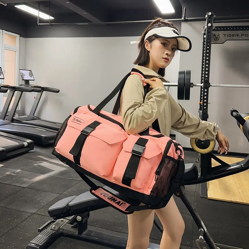 Deli Bear Oxford Gym Bag Unisex Black/Pink/Gray/Burgundy/Yellow/Purple/Turquoise/Orange-5