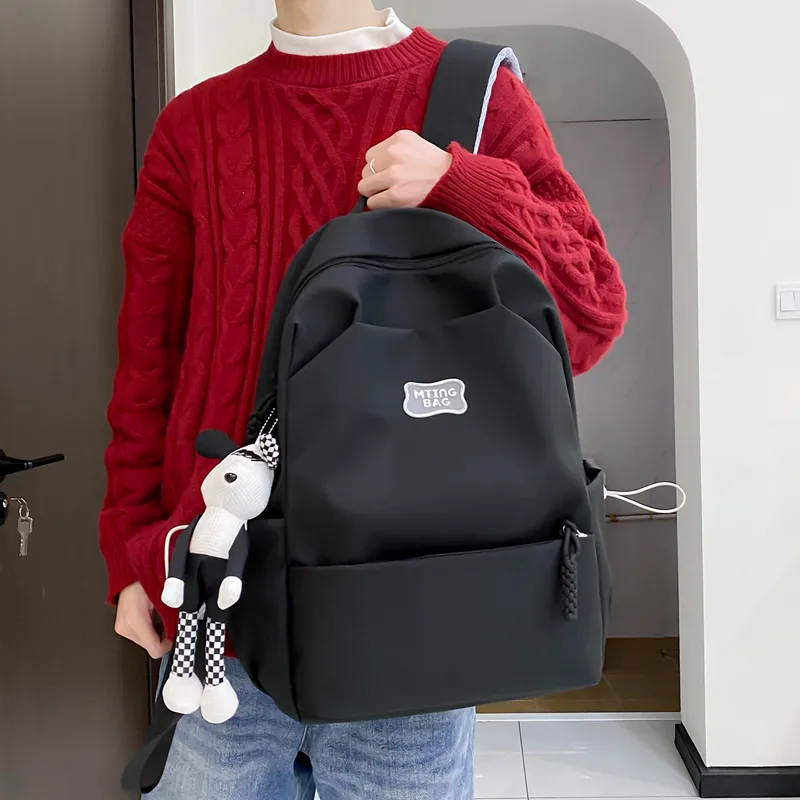 Deli Bear Nylon Backpack Regular Unisex White/Pink Blue/Black Yellow Green-10
