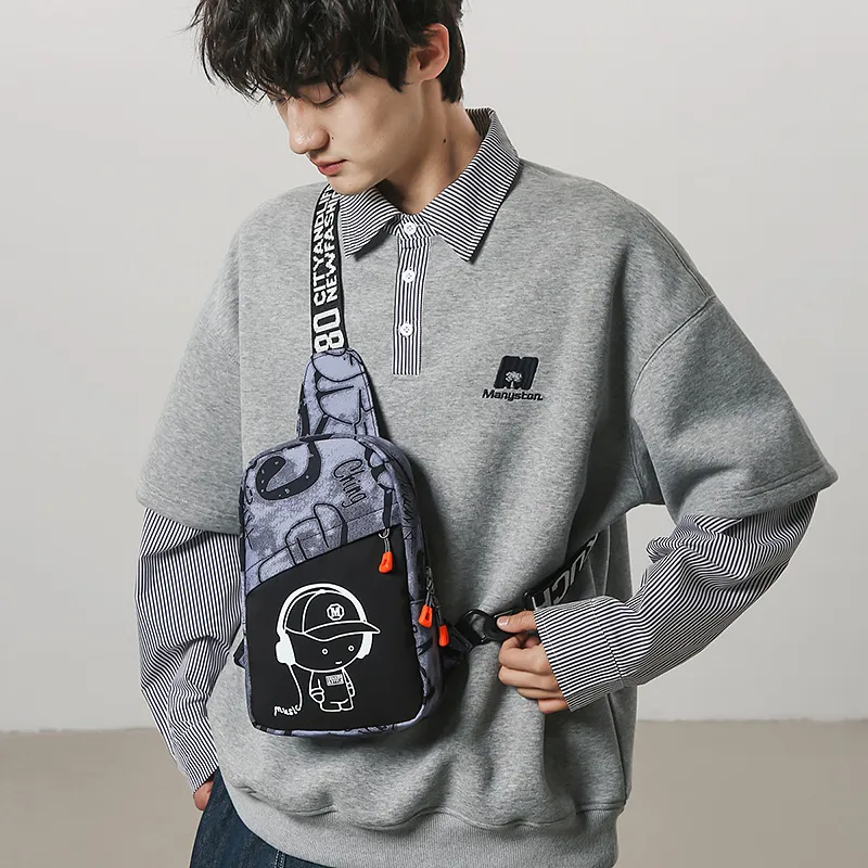 Tong Tong Rabbit Nylon With Mesh Sling Bag Men's Multicolor-12