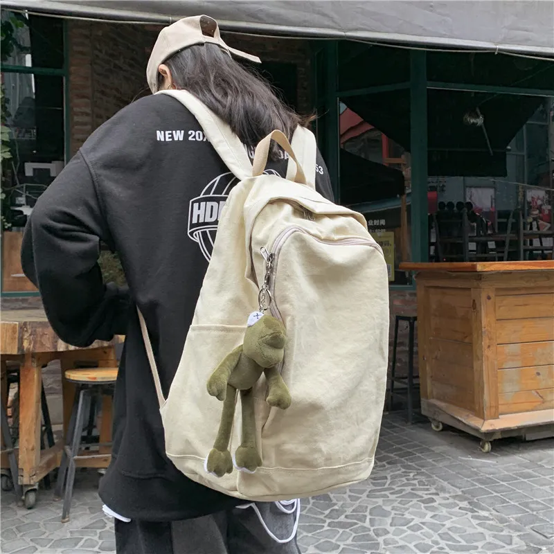 Deli Bear Canvas Backpack Regular Unisex Yellow/Ecru/Black/Dark Gray-9