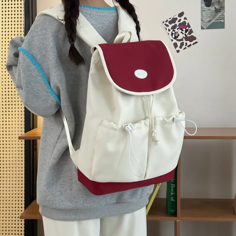 Deli Bear Nylon Backpack Women's Red/Blue/Black/Yellow/Green-1