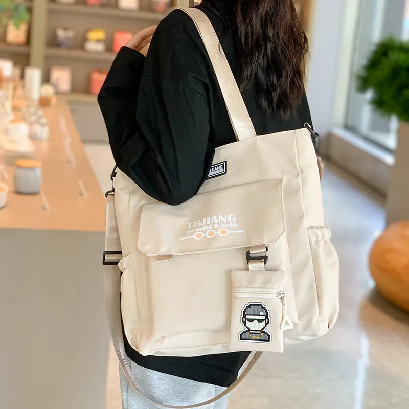 Deli Bear Oxford Shoulder Bag Unisex Beige Yellow Gray Green Black-2