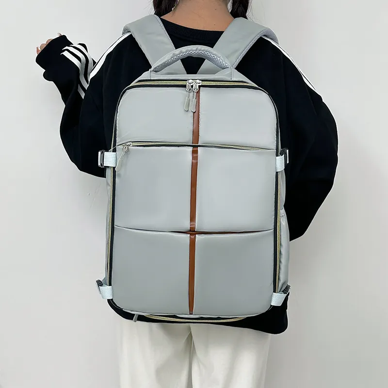 OUZIHUANG Oxford Backpack Unisex Black/Gray-7