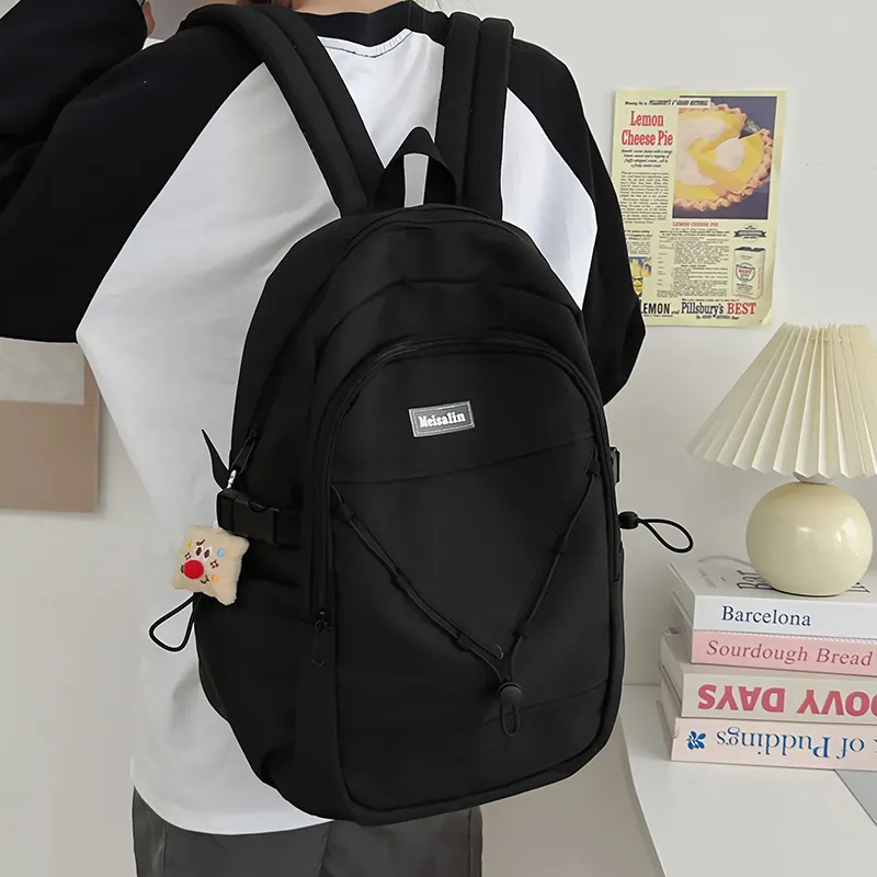 Deli Bear Nylon Backpack Unisex Khaki, Blue, White, Black-17