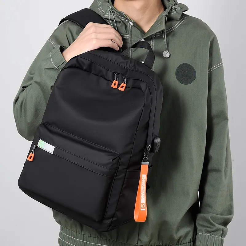 OUZIHUANG Oxford Backpack Unisex Black/Gray-1
