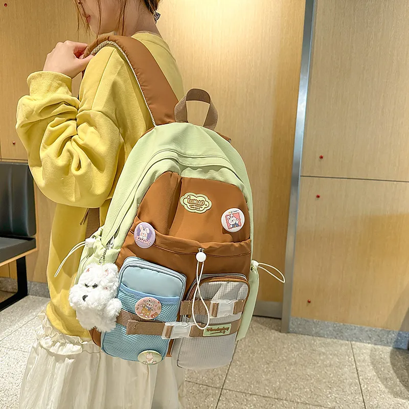 OUZIHUANG Nylon Backpack Women's Multicolor-8