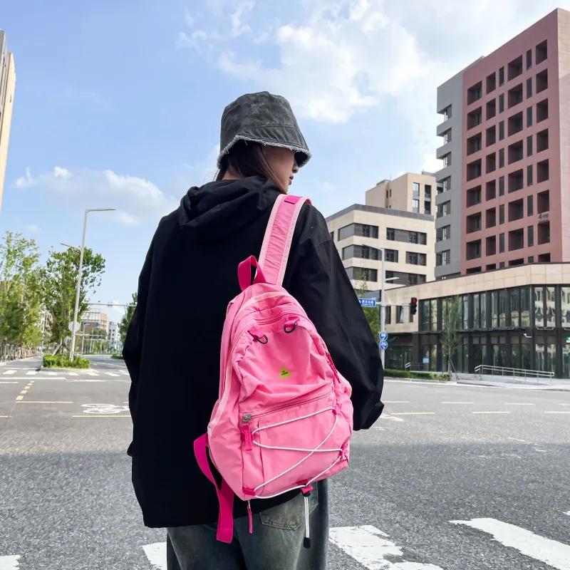Tong Tong Rabbit Washed Cloth Backpack Large Size Unisex Multicolor-14