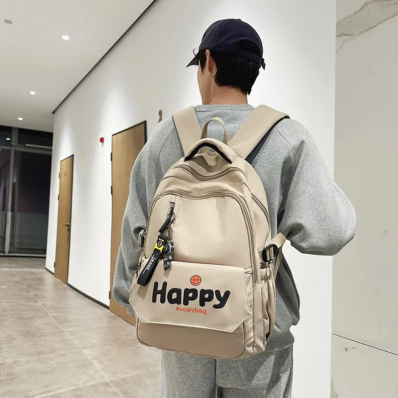 OUZIHUANG Nylon Backpack Unisex Black/White/Red/Blue/Khaki-15