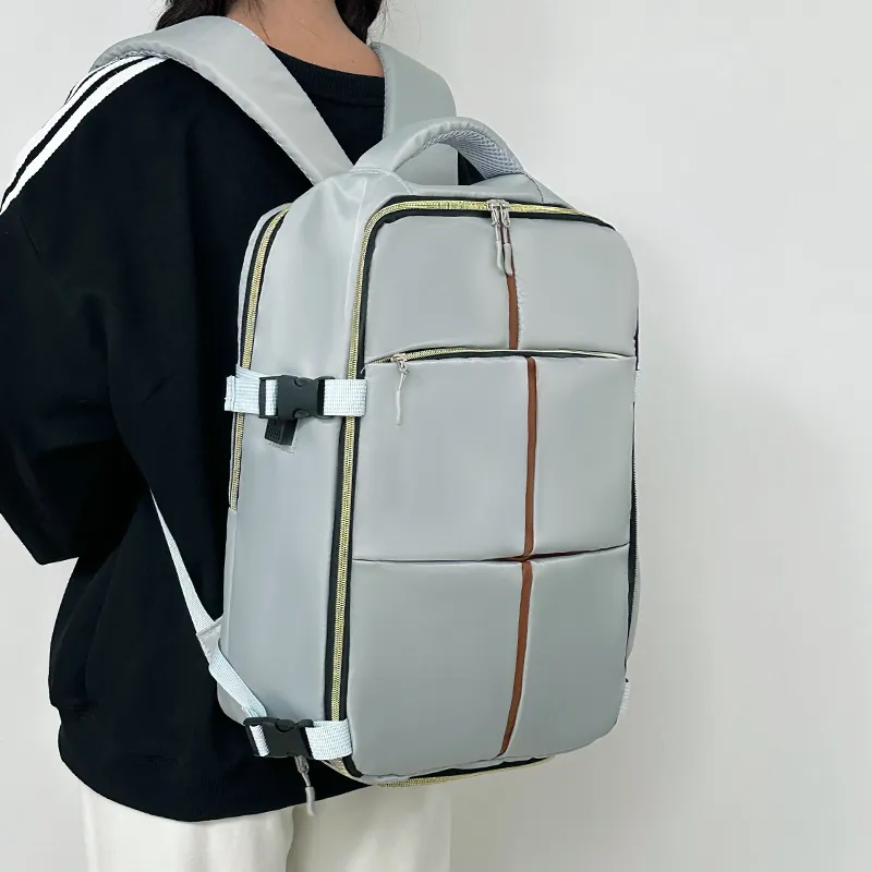 OUZIHUANG Oxford Backpack Unisex Black/Gray-6
