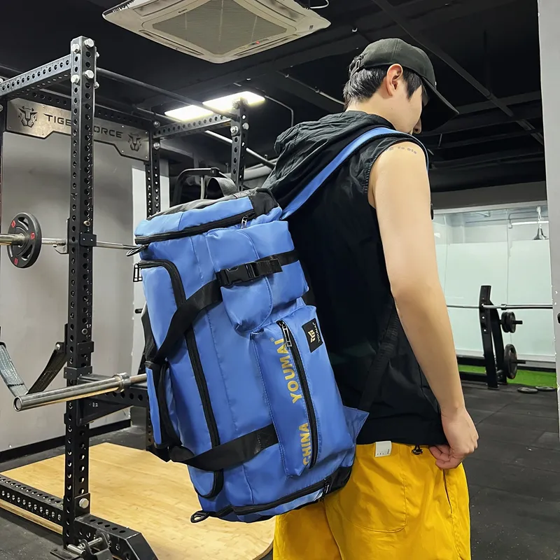Deli Bear Nylon Gym Bag Unisex Black/Pink/Khaki/Red/Yellow/Army Green/Blue-29